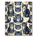 Cute Tabby Kitten Repeat Cream Rug