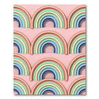 Pastel Rainbow Arch Geometric Arcs Rug