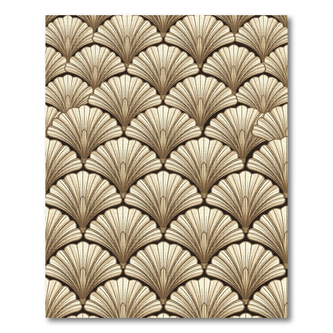 Golden Shell Art Deco Fan Rug