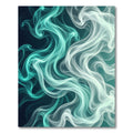 Teal White Ethereal Swirls Aura Rug