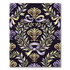 Elegant Pastel Floral Damask Ribbon Rug