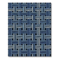 Blue Woven Grid Texture Rug