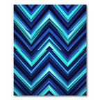 Deep Blue Teal Chevron Layers Rug