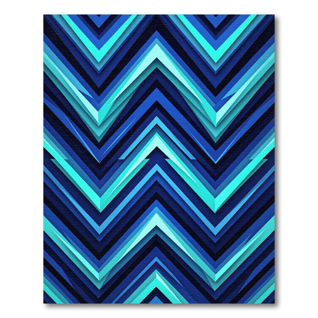 Deep Blue Teal Chevron Layers Rug