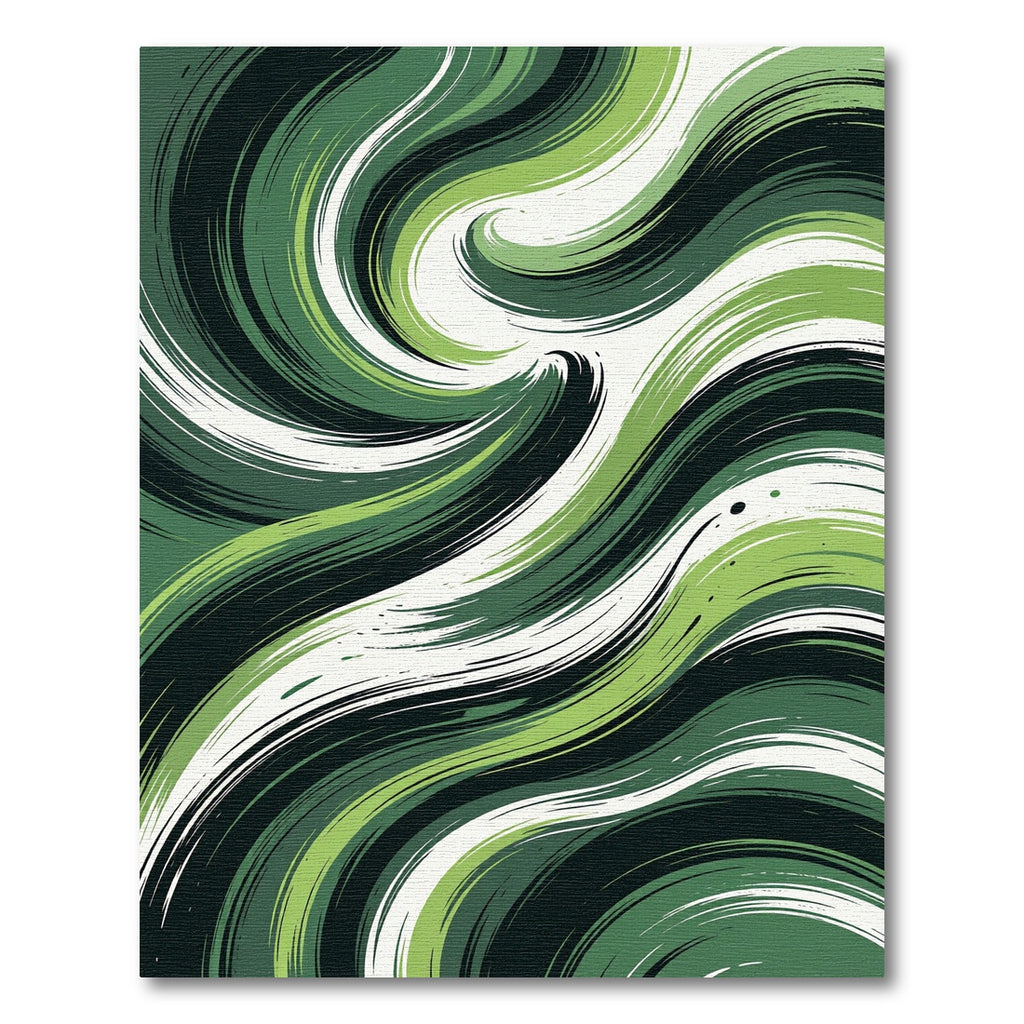 Whimsical Green Swirl Abstract Rug