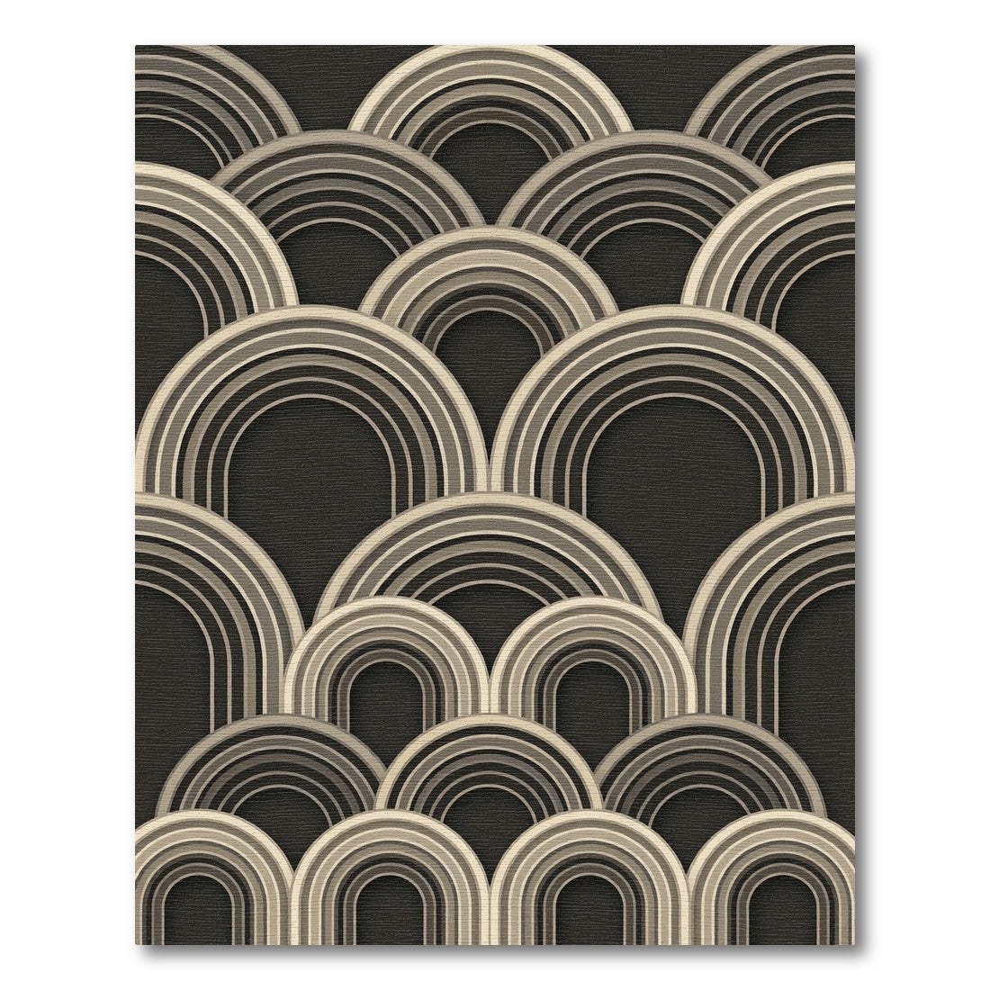 Art Deco Gray Archway Composition Rug