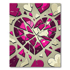 Vibrant Magenta Broken Heart Abstract Rug