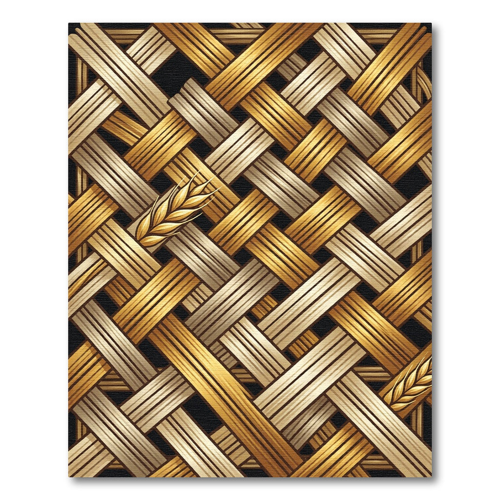 Golden Wheat Interwoven Braided Texture Rug