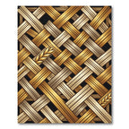 Golden Wheat Interwoven Braided Texture Rug