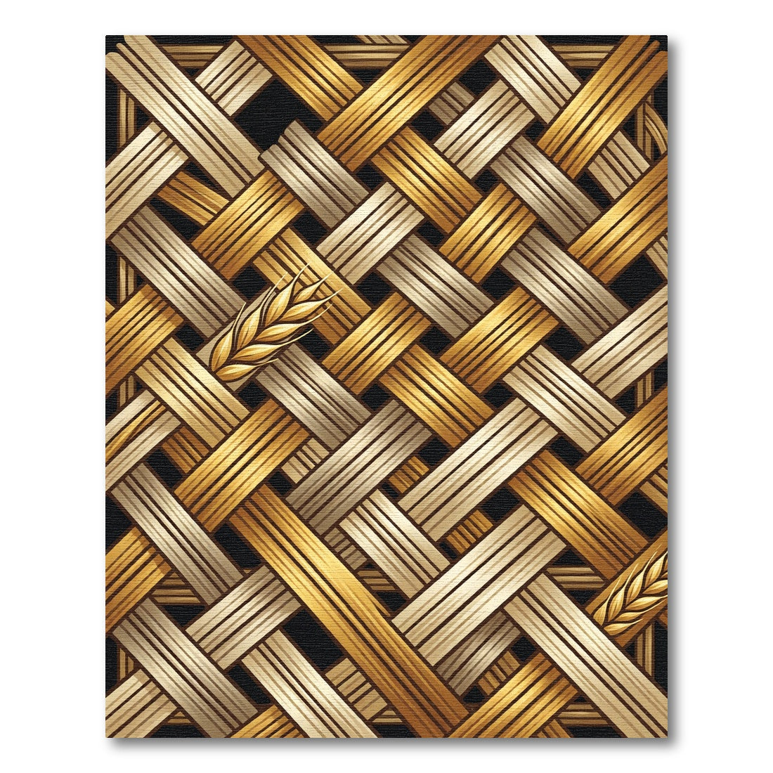 Golden Wheat Interwoven Braided Texture Rug