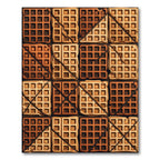 Graphic Grid Waffle Chocolate Square Slab Rug