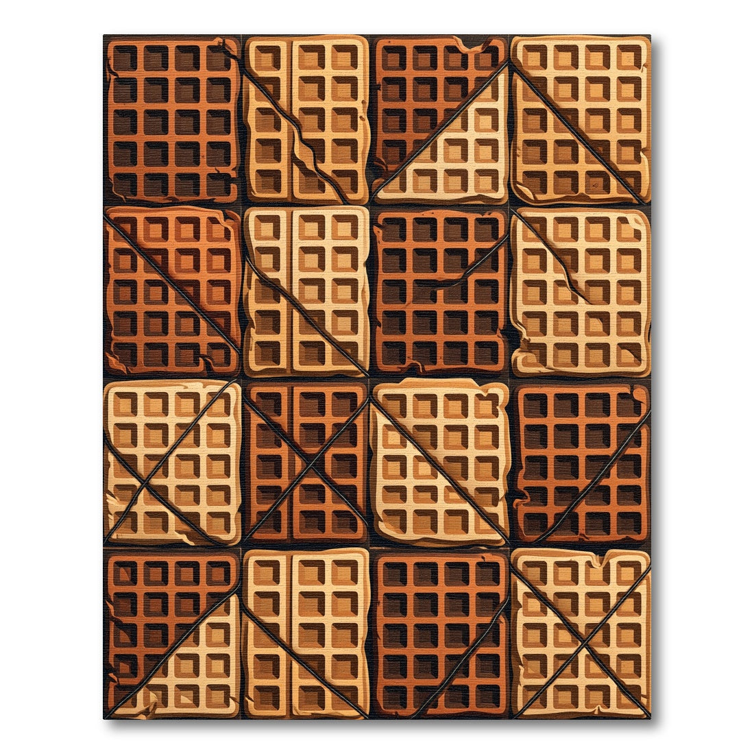 Graphic Grid Waffle Chocolate Square Slab Rug
