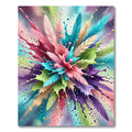 Colorful Feather Explosion Splatter Rug