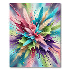 Colorful Feather Explosion Splatter Rug