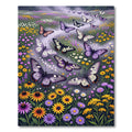 Whimsical Lavender Butterfly Meadow Rug