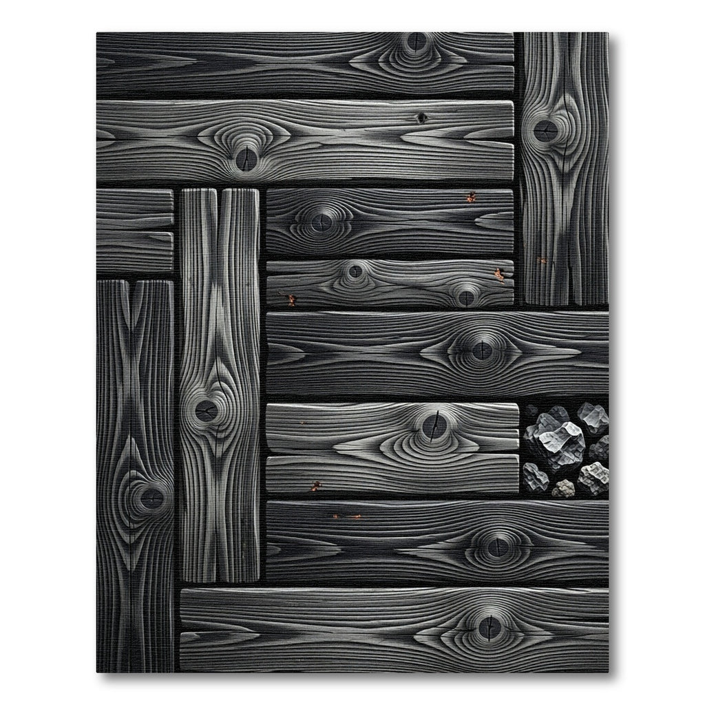 Dark Wood Grain Texture Rug