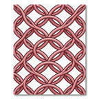 Interlocking Dusty Rose Circular Grid Rug