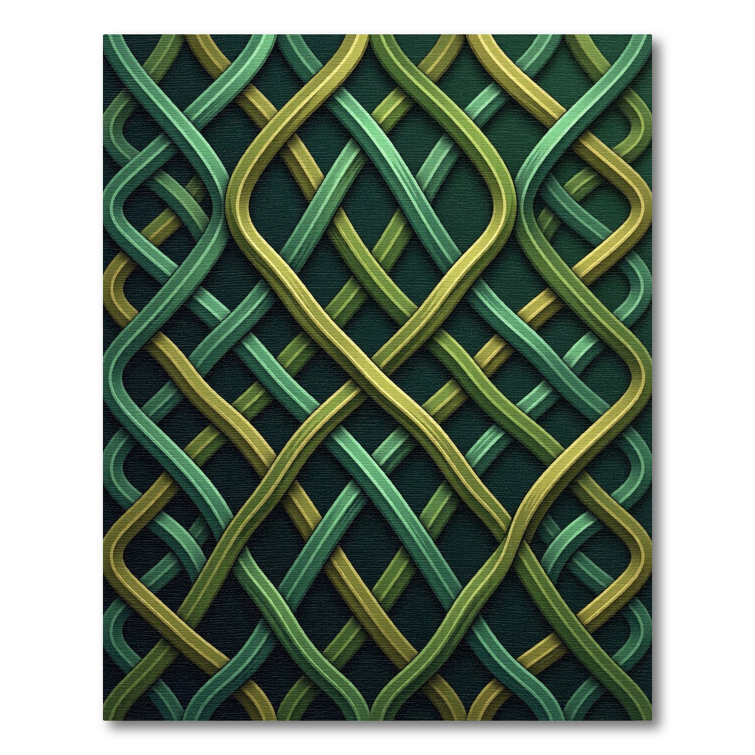 Interlocking Sage and Olive Woven Texture Rug