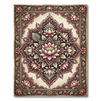 Vintage Pink Blossom Medallion Rug