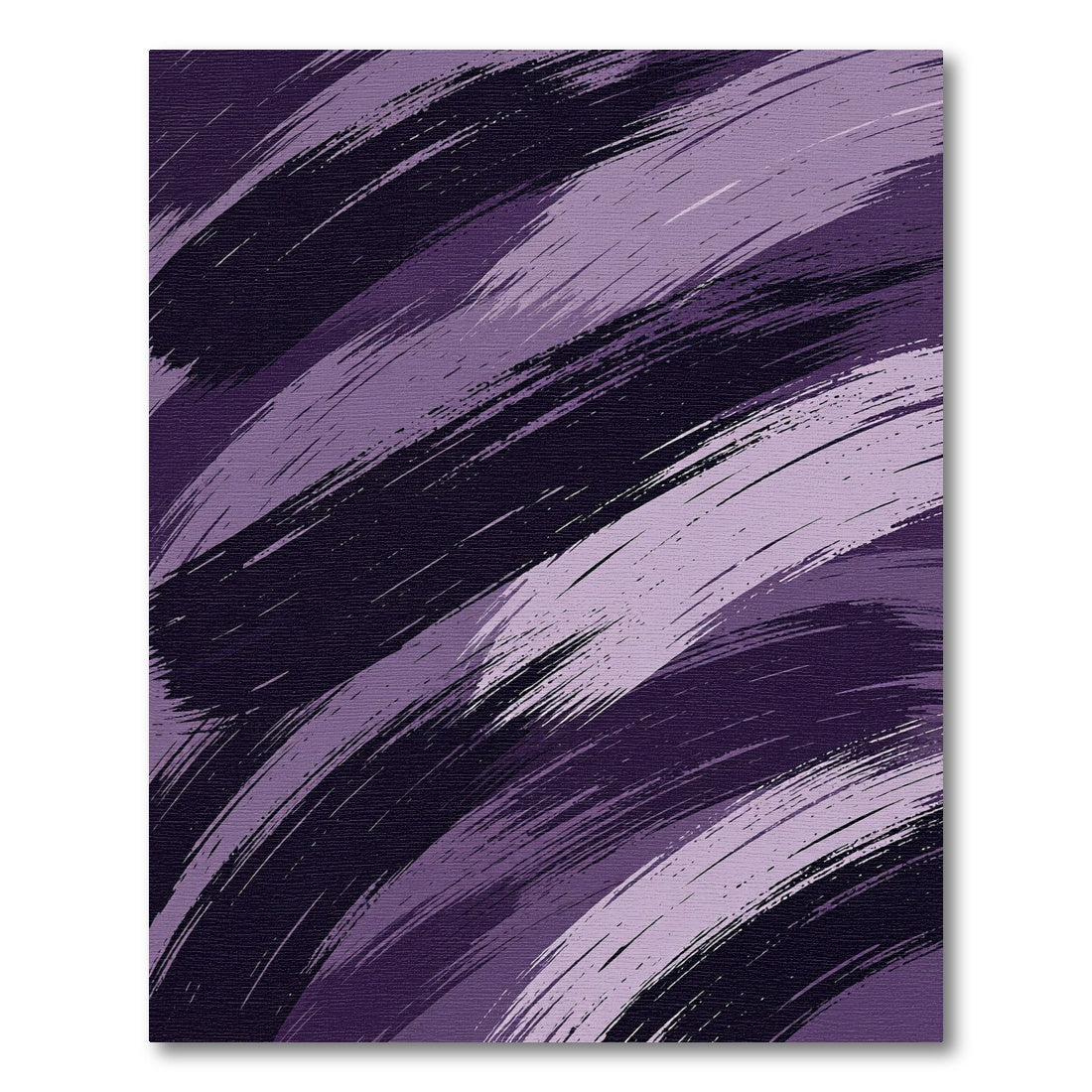 Deep Plum Abstract Brushstroke Movement Rug