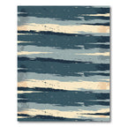 Abstract Brushstroke Slate Blue Stripes Rug