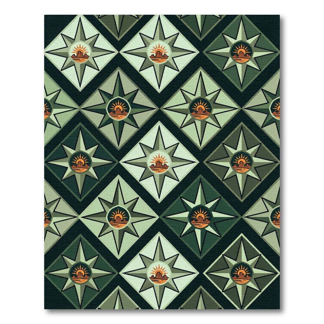 Desert Sun Compass Rose Arrangement Rug