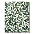 Verdant Green Vine Leaf Swirl Rug