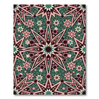 Pink Green Starburst Geometric Rug