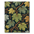 Green Grapevine With Brown Swirls Rug