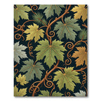 Green Grapevine With Brown Swirls Rug