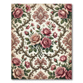 Vintage Dusty Rose Floral Victorian Damask Rug