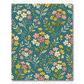 Teal Background Floral Bouquet Collage Rug