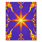 Vibrant Orange Starburst Yellow Flames Rug