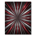 Red Silver Radial Burst Rug