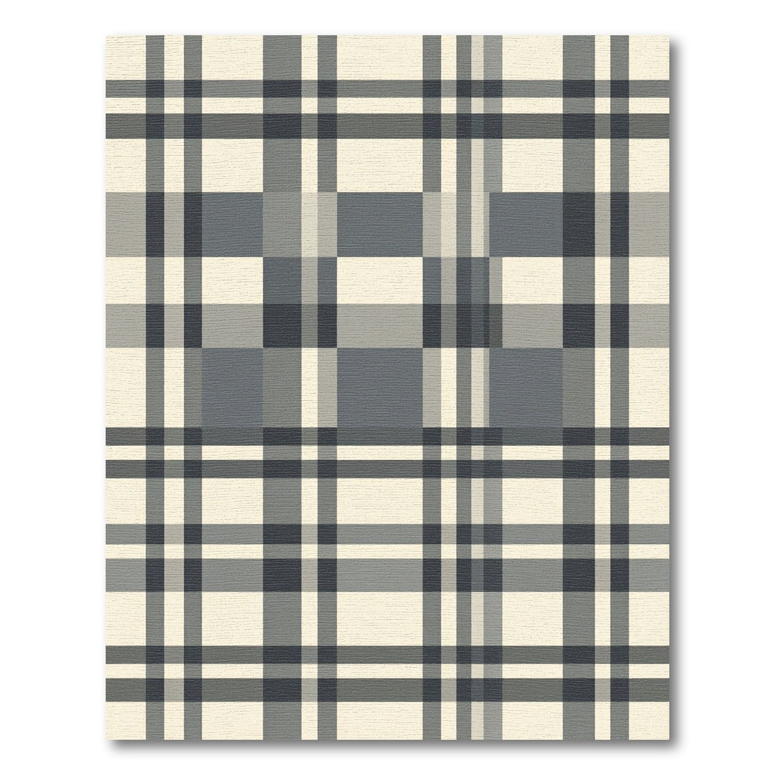 Graphite Cream Plaid Weave Rug