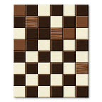 Chocolate Brown Cream Squares Texture Rug