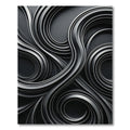 Charcoal Swirl Abstract Metal Ribbons Rug