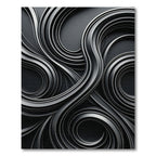 Charcoal Swirl Abstract Metal Ribbons Rug
