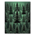 Dark Green Forest Evergreen Trees Rug