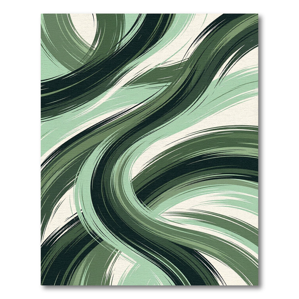 Verdant Green Swirl Abstract Rug