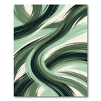 Verdant Green Swirl Abstract Rug
