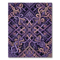 Ornate Plum Violet Interlocking Spear Weave Rug