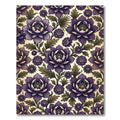 Vintage Purple Floral Botanical Area Rug