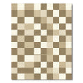 Earthy Tones Checkerboard Square Art Rug