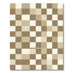 Earthy Tones Checkerboard Square Art Rug