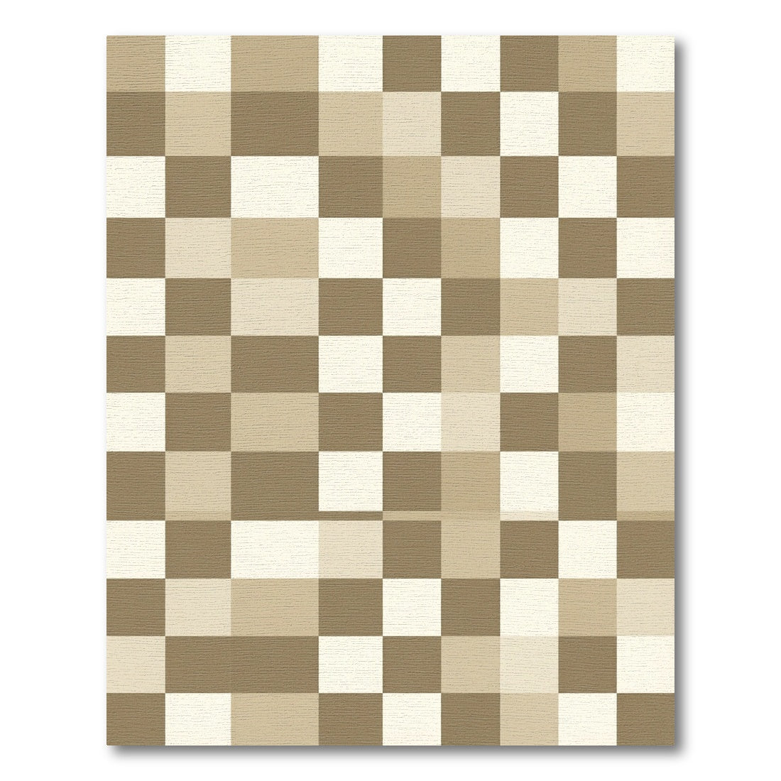 Earthy Tones Checkerboard Square Art Rug