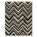 Modern Black and Cream Zigzag Chevron Rug