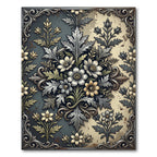 Elegent Dual Tone Floral Scroll Tapestry Rug