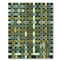 Olive Green Woven Damask Lattice Rug