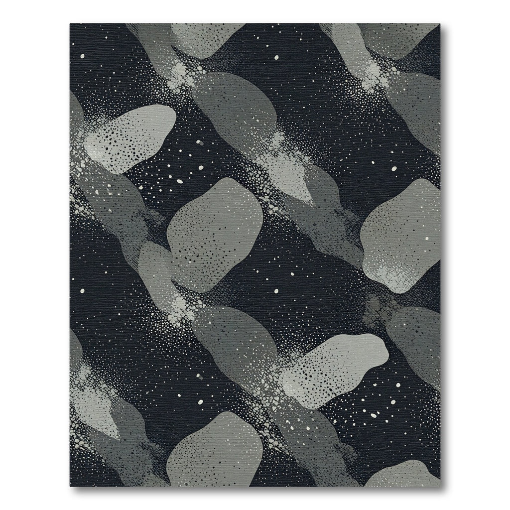 Dark Gray Modern Spotted Abstract Form Rug